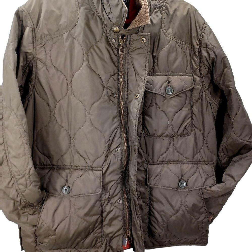 Chore Coat Grayers Andrew Quilted Jacket Mens Large Olive Green Corduroy Collar - Picture 4 of 16